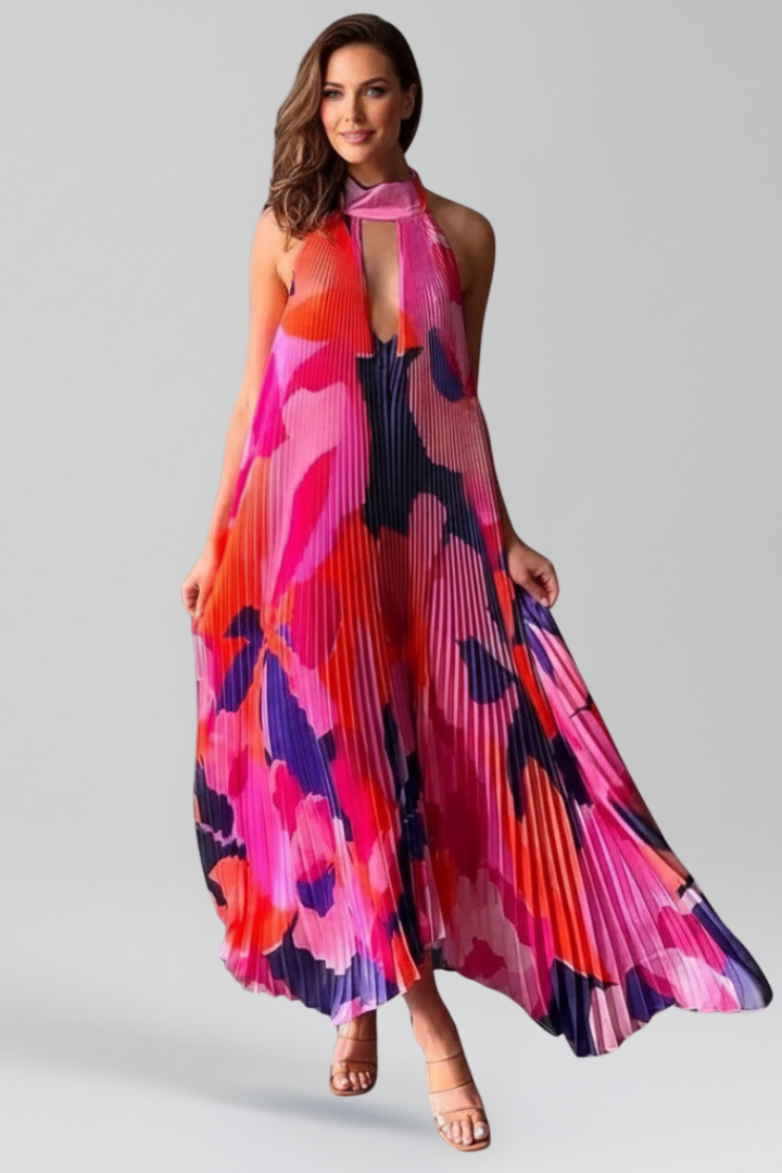 Darcey Women’s Sleeveless Pleated Skirt Maxi Dress