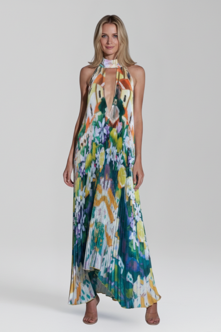 Darcey Women’s Sleeveless Pleated Skirt Maxi Dress