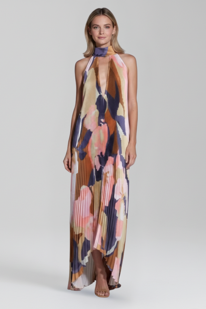 Darcey Women’s Sleeveless Pleated Skirt Maxi Dress