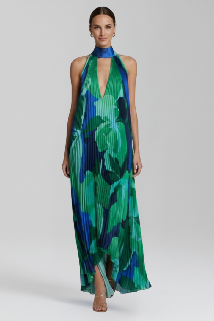 Darcey Women’s Sleeveless Pleated Skirt Maxi Dress