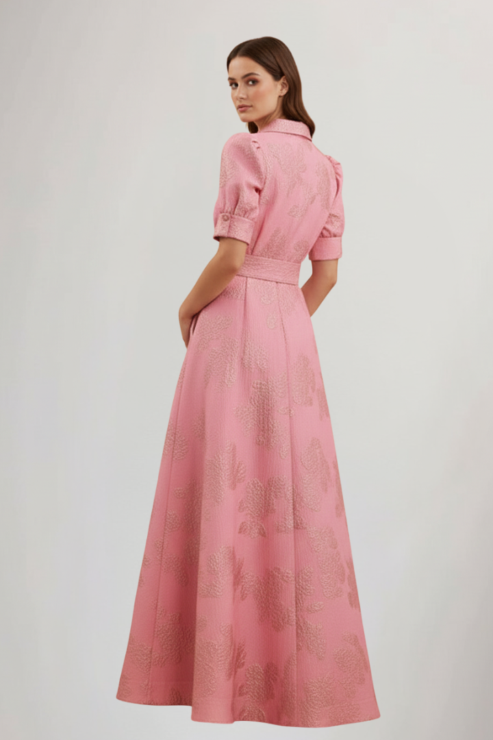 Lily Women’s Short Sleeve Belted Maxi Dress