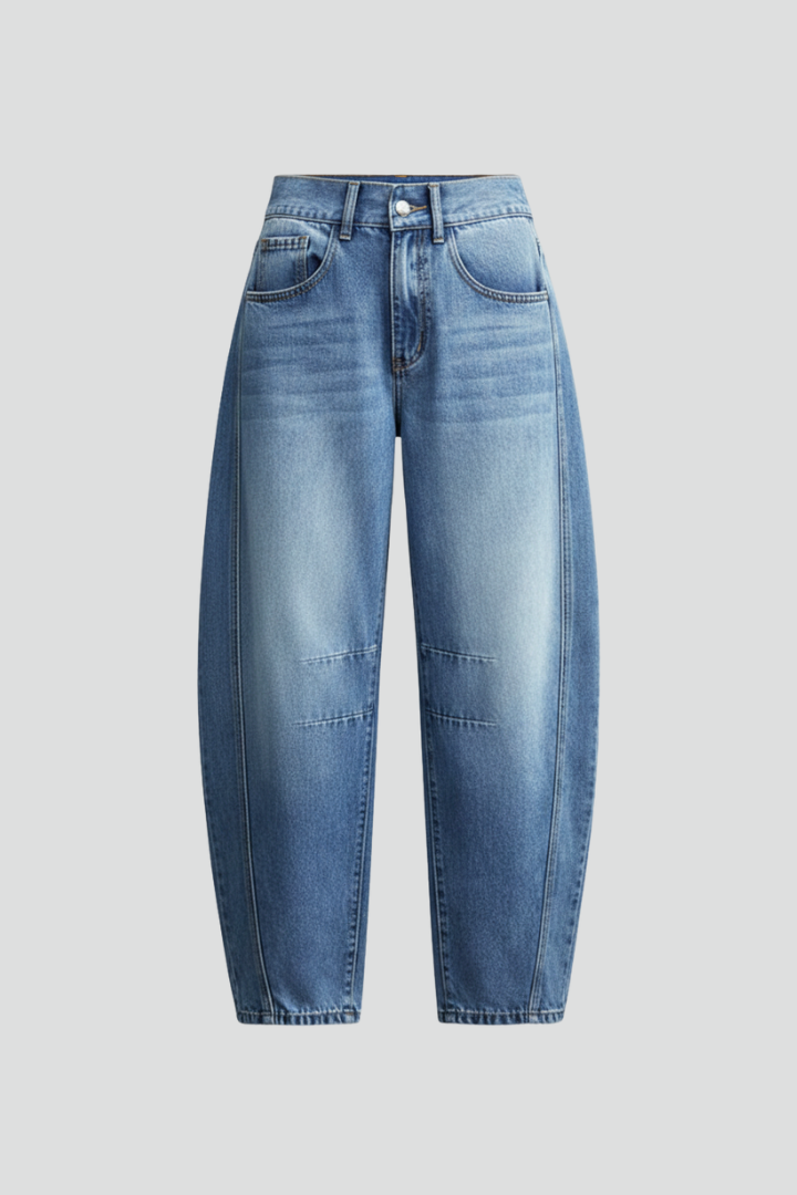 Jessica Casual Mid-Waist Denim Jeans with Front Closure
