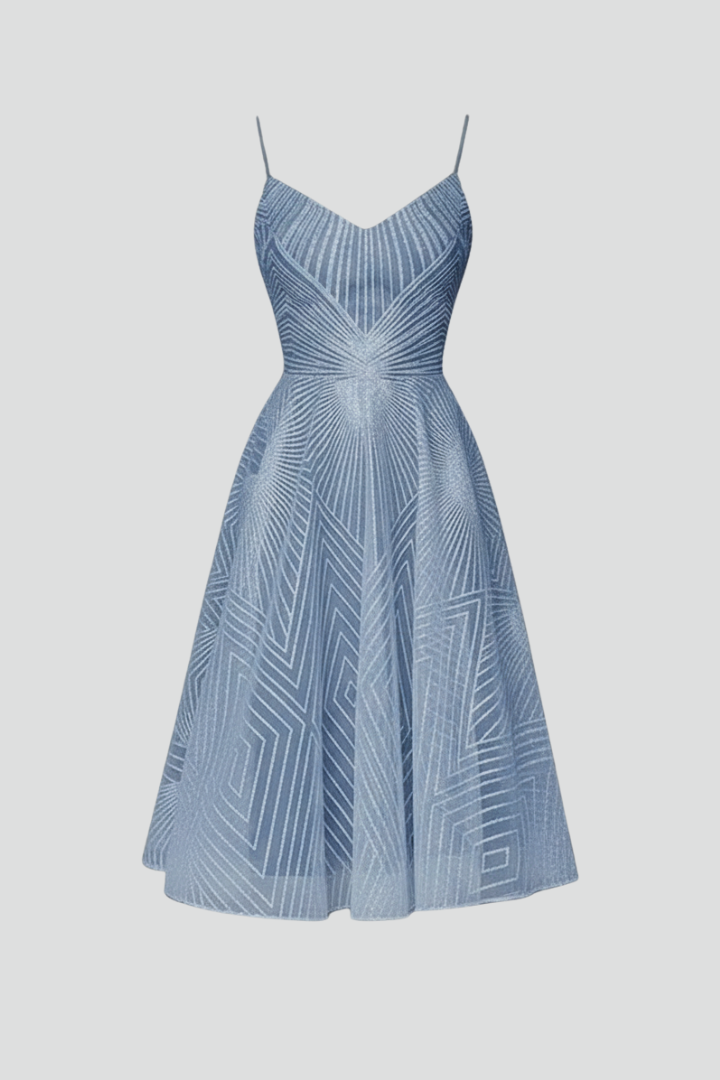 Scarlett Spaghetti-Strap A-Line Skirt Midi Dress