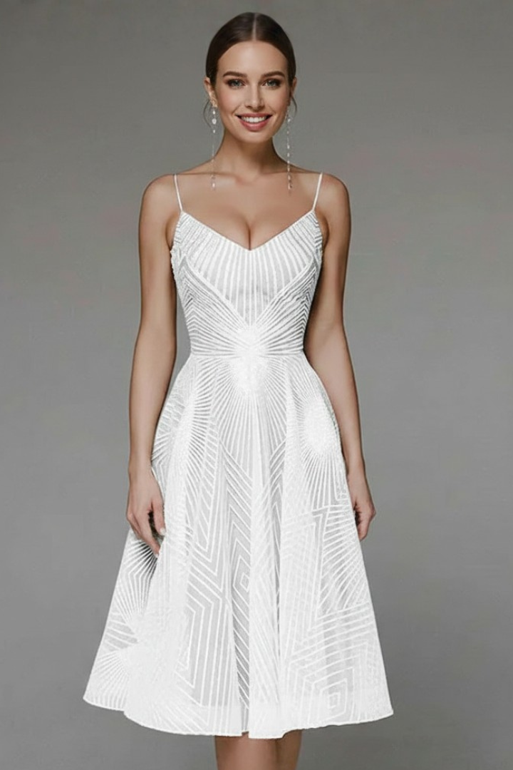 Scarlett Spaghetti-Strap A-Line Skirt Midi Dress