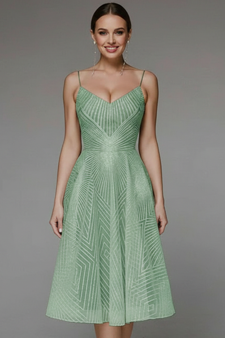 Scarlett Spaghetti-Strap A-Line Skirt Midi Dress