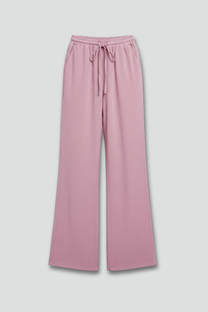 Bella Casual Palazzo Trousers with Drawstring Waist and Side Pockets