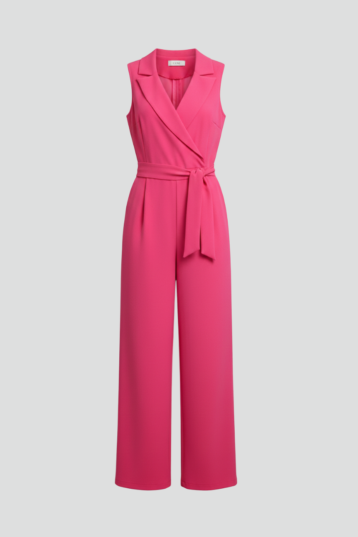 Bethany Women’s Sleeveless V-Neck Tie Waist Jumpsuit