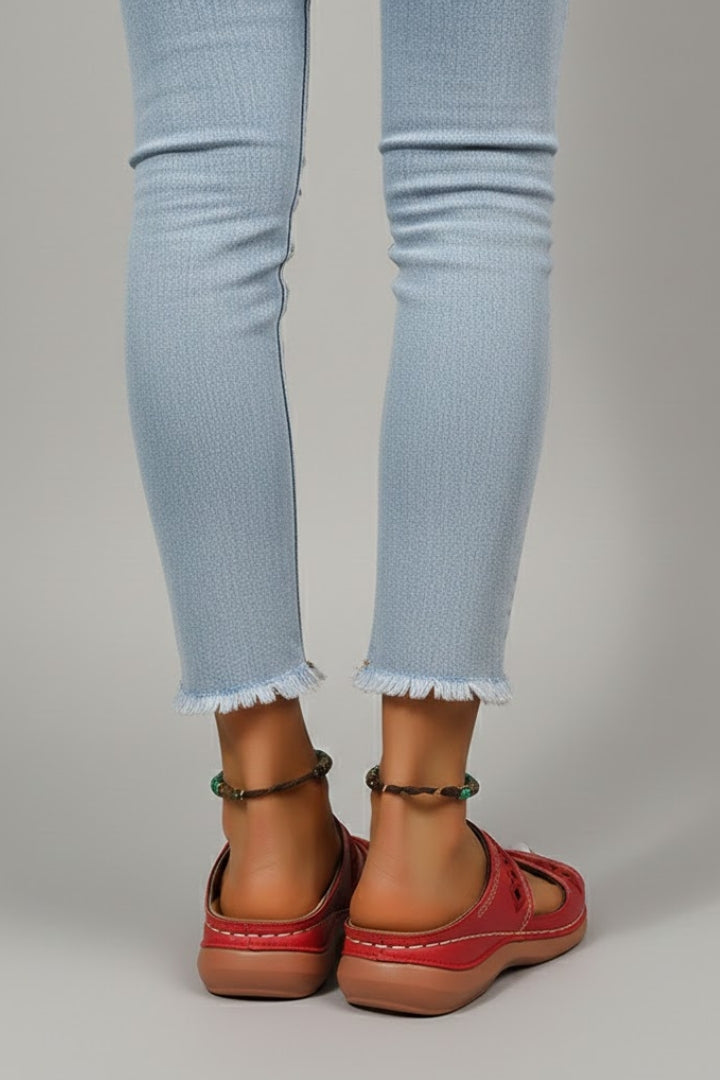 Harper Slide Sandals with Dual Straps and Decorative Cutouts