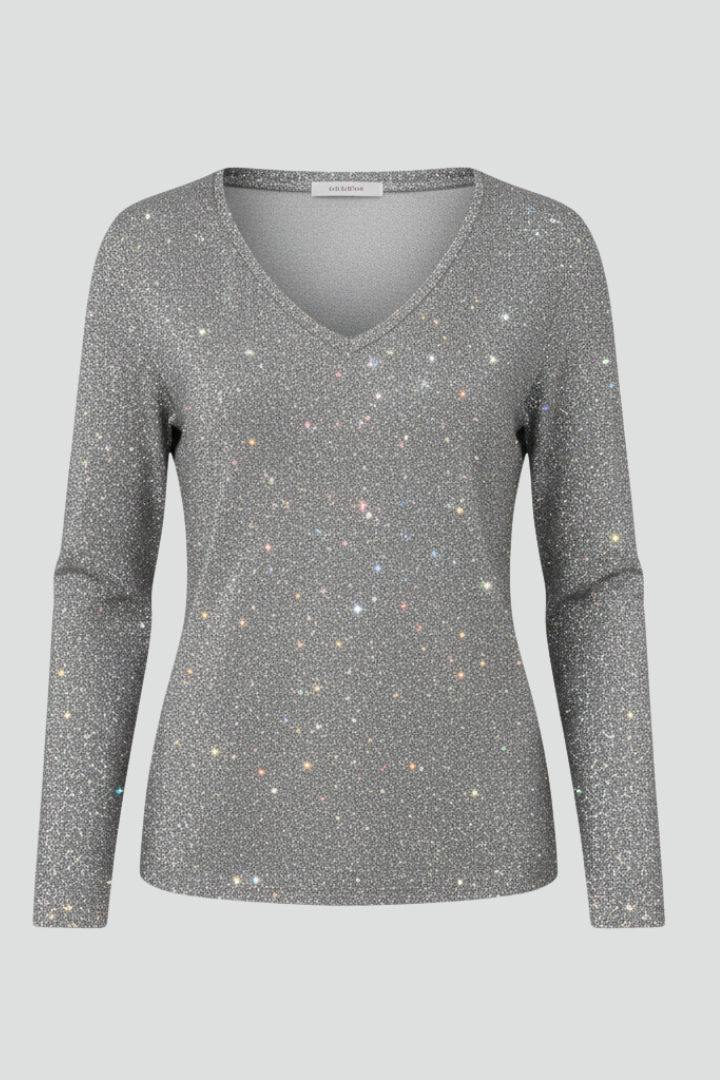 Maisie Sequin V-Neck Long Sleeve Sweater