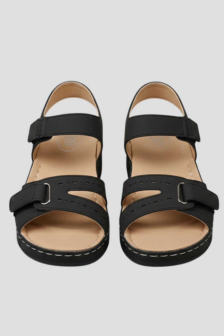 Lily Wedge Sandals with Loop Toe Straps