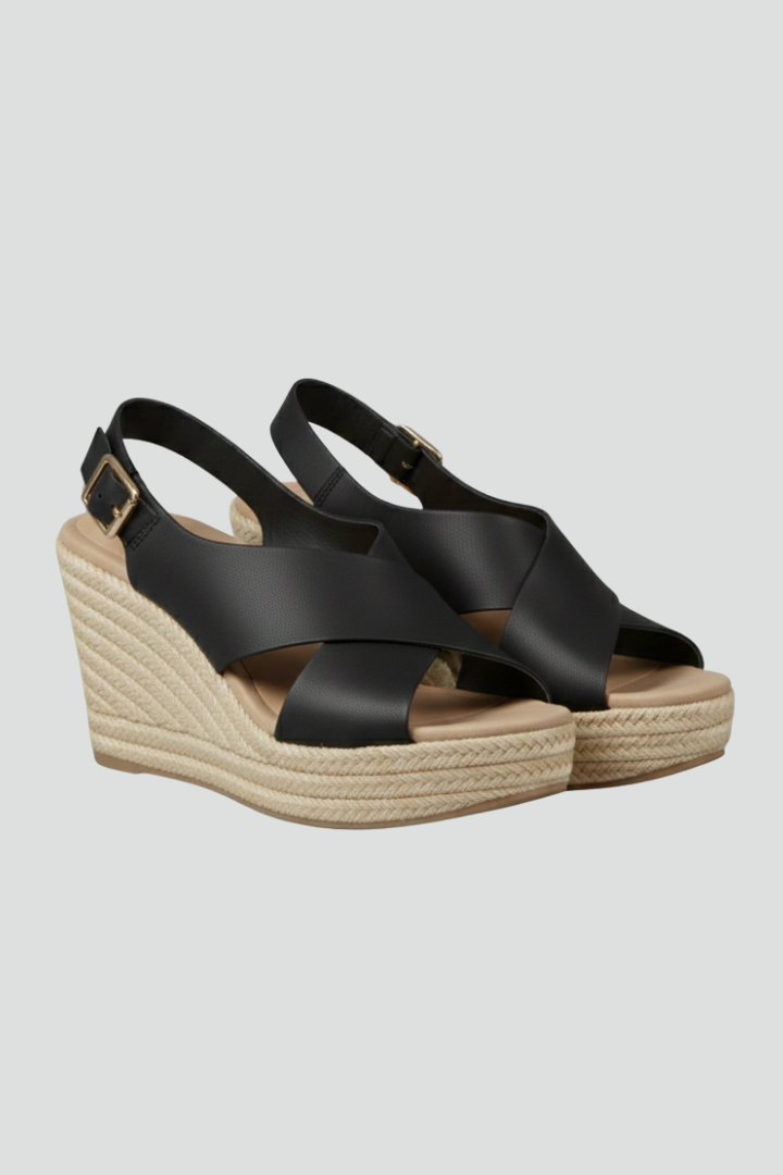 Lydia Wedge Crossover Slingback Sandals