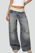 Catherine Casual Baggy Wide-Leg Denim Trousers