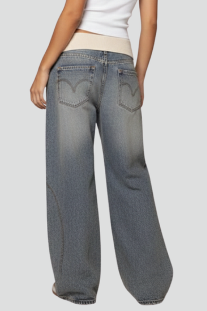 Catherine Casual Baggy Wide-Leg Denim Trousers