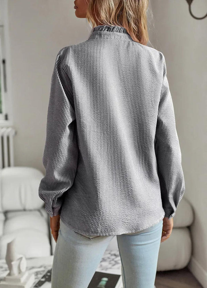 Elodie Ruffle Trim Cotton Blouse