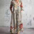 Eliana Flowy V-Neck Floral Summer Maxi Dress