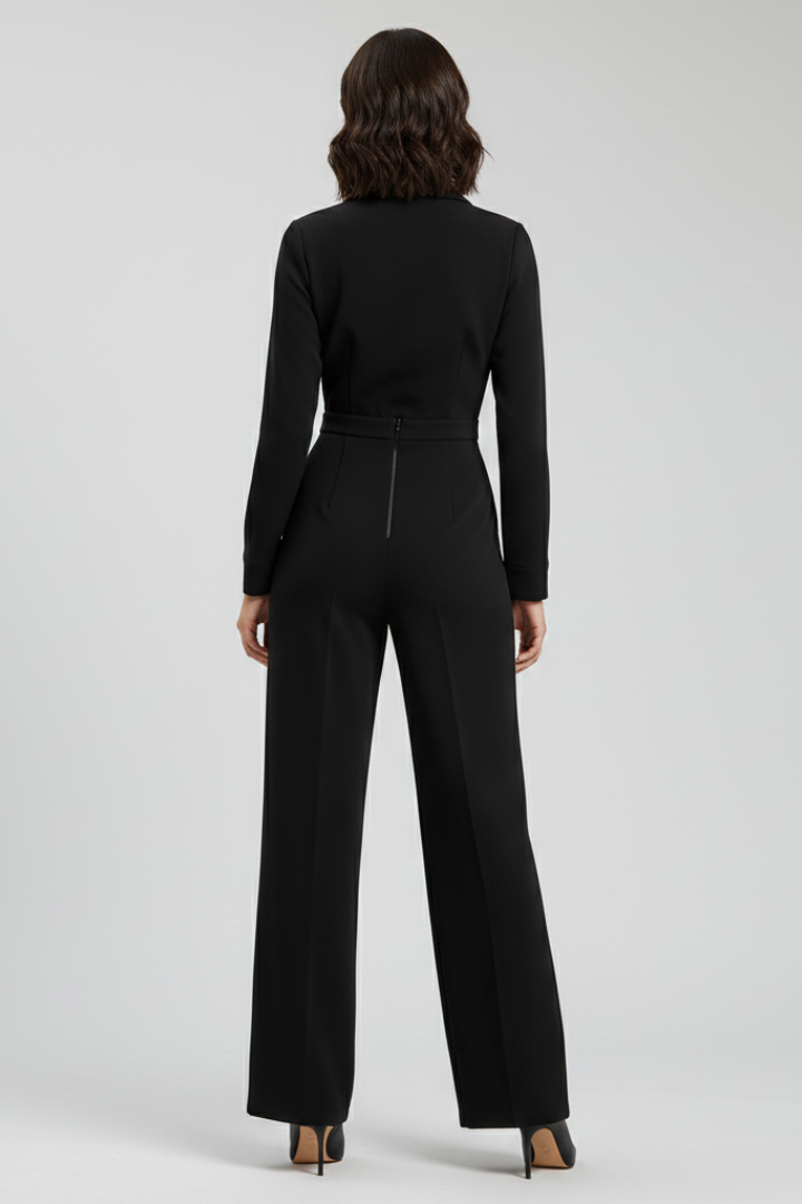Ruby Collared Wide-Leg Tailored Jumpsuit