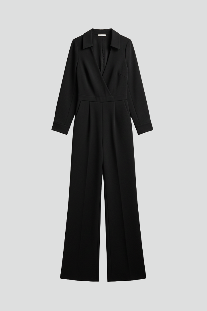 Ruby Collared Wide-Leg Tailored Jumpsuit