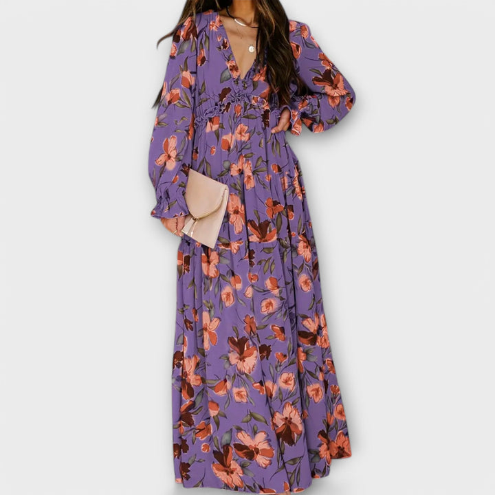 Wilma Floral V-Neck Maxi Dress