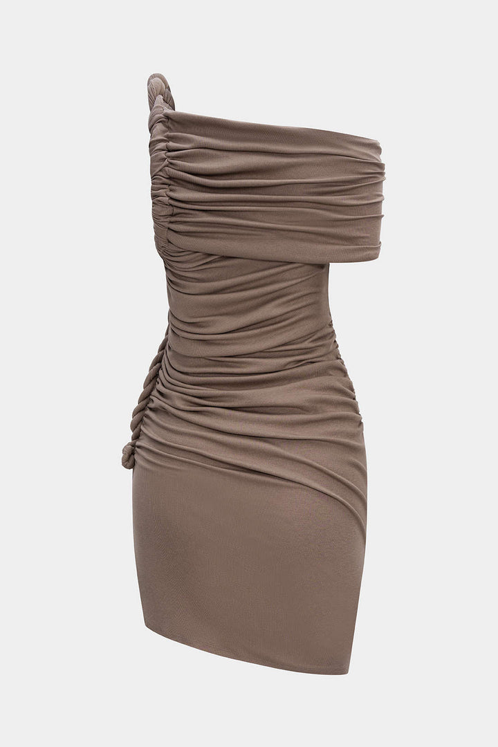 Seraphina Ruched Twist Knot Mini Dress