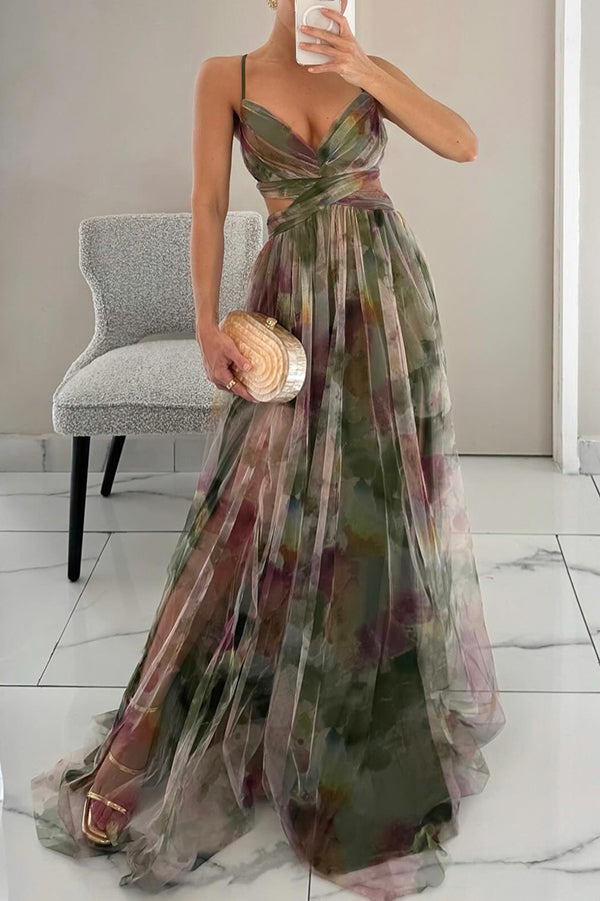 Cindy Beautiful Floral Print Maxi Dress