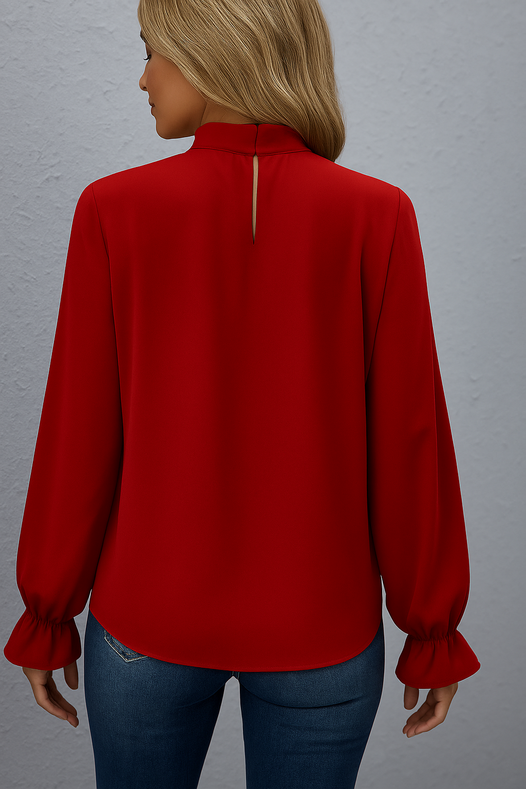 Virelle Tie Neck Long Sleeve Blouse