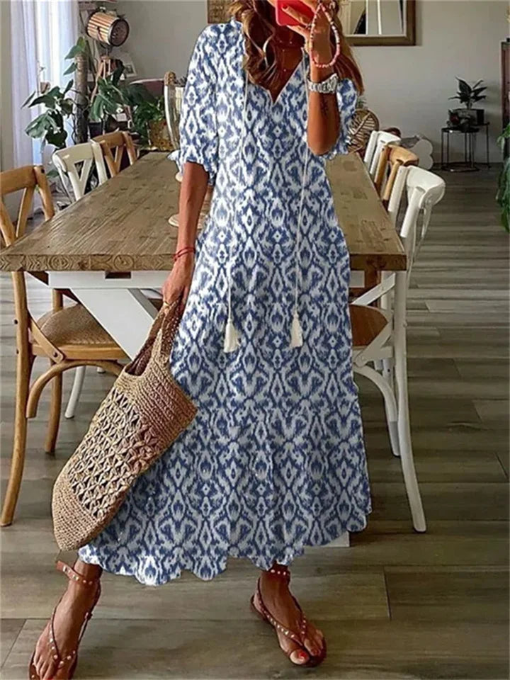 Floral Maxi Dress | Boho V-Neck | Lightweight & Flowy Fit