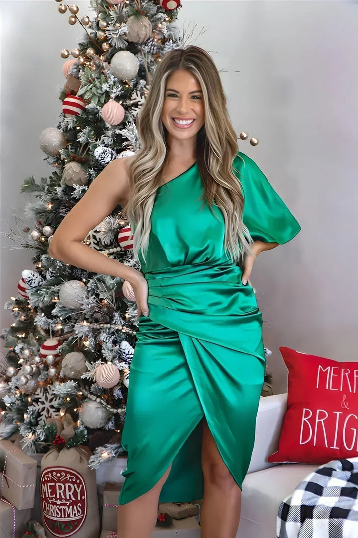 Celeste Asymmetric Midi Dress