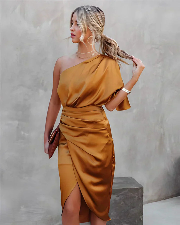 Celeste Asymmetric Midi Dress