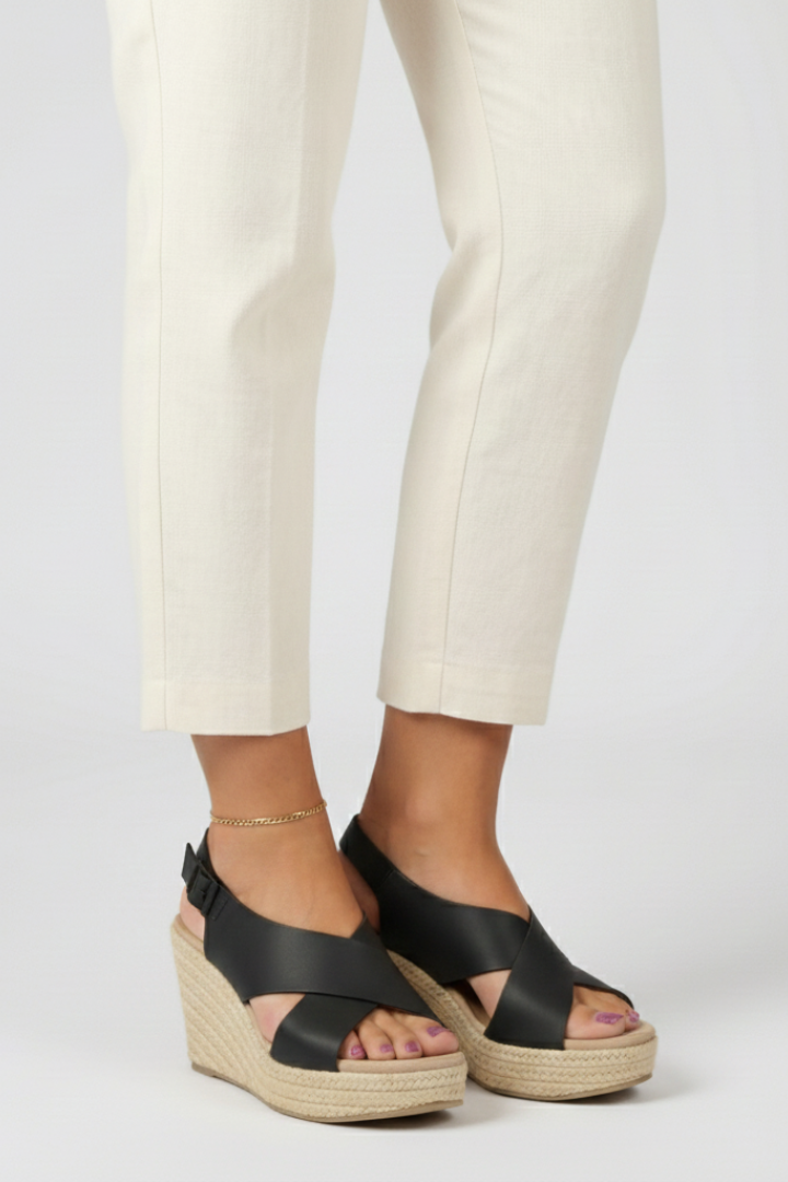 Lydia Wedge Crossover Slingback Sandals