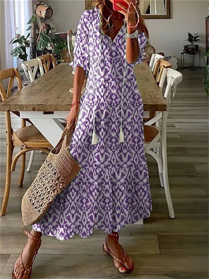 Floral Maxi Dress | Boho V-Neck | Lightweight & Flowy Fit