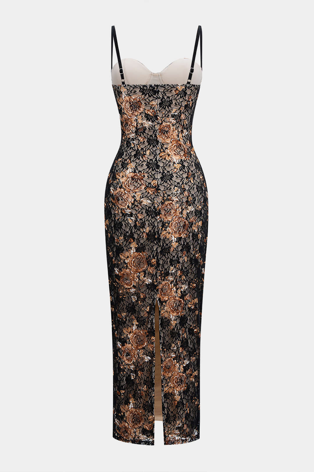 Evelina Floral Lace Patchwork Maxi Dress