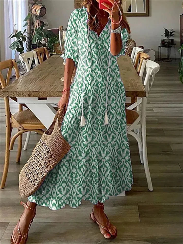 Floral Maxi Dress | Boho V-Neck | Lightweight & Flowy Fit