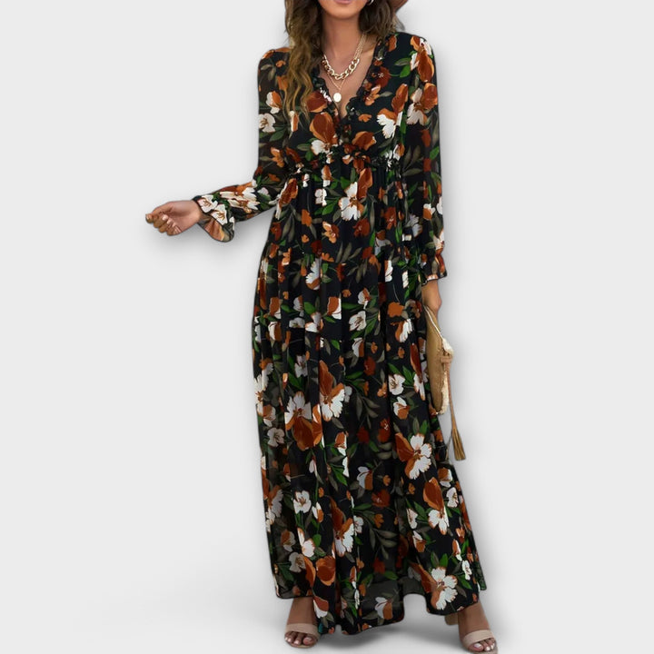 Wilma Floral V-Neck Maxi Dress