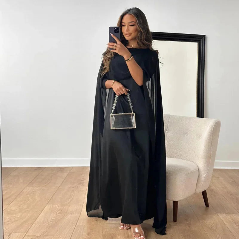 Cape Maxi Wedding Guest Dress for Women