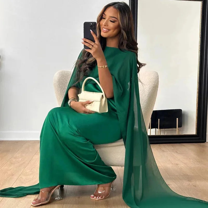Cape Maxi Wedding Guest Dress for Women