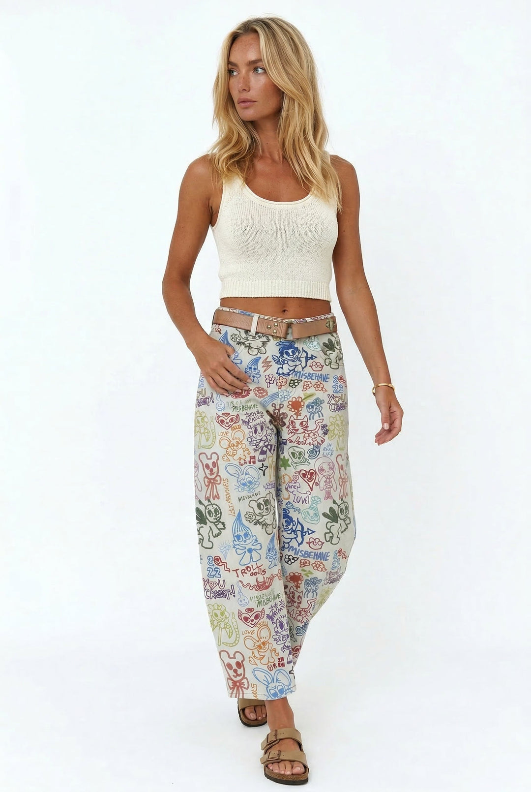 Linnea Floral Tapestry Wide Leg Jeans