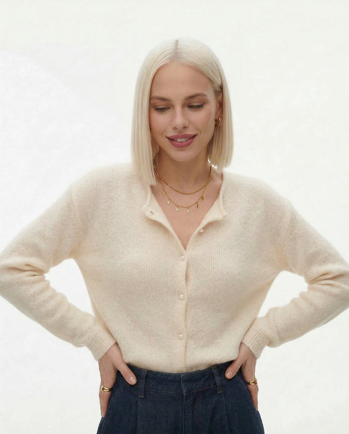 Coralie Mohair Blend Knit Cardigan