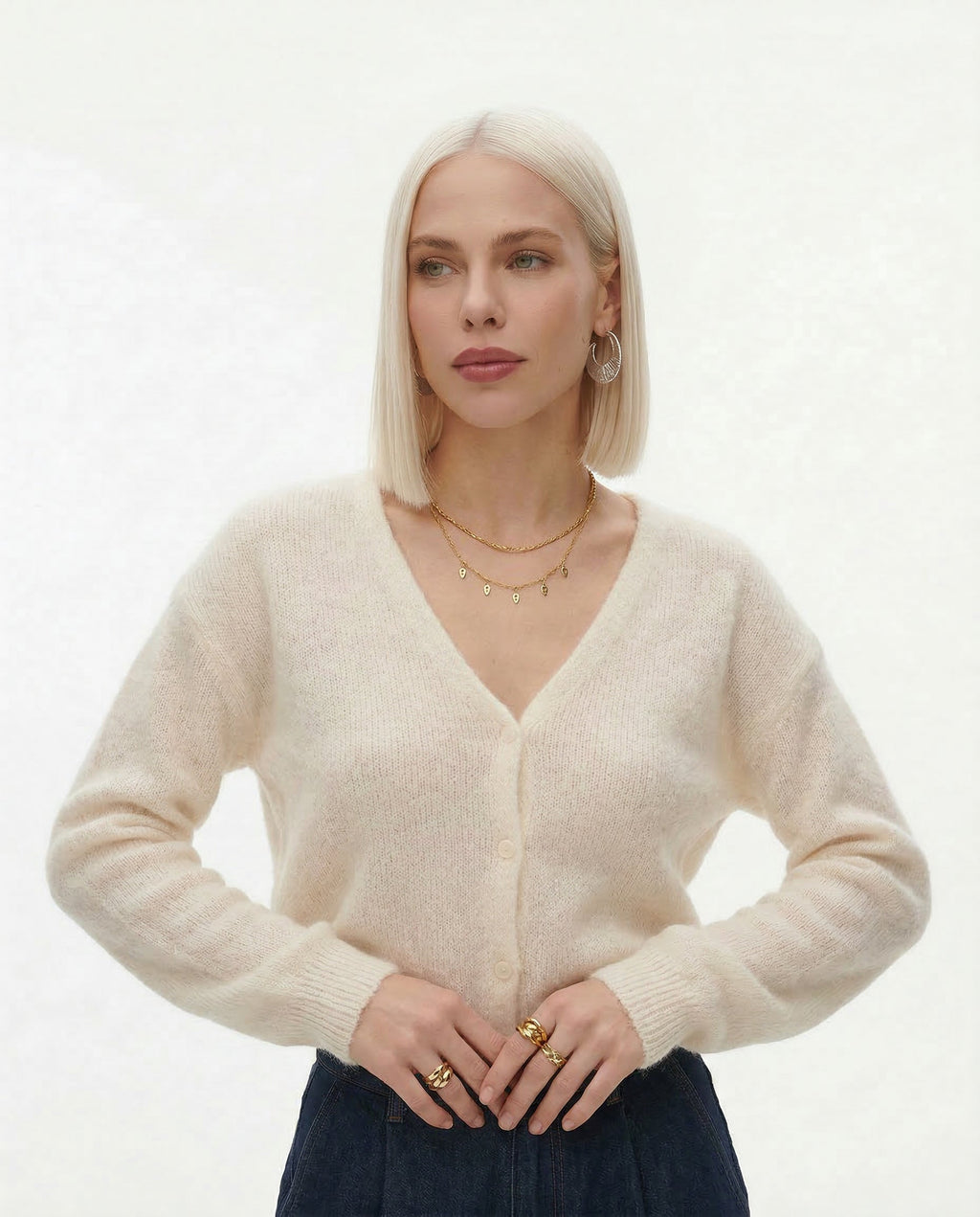 Coralie Mohair Blend Knit Cardigan
