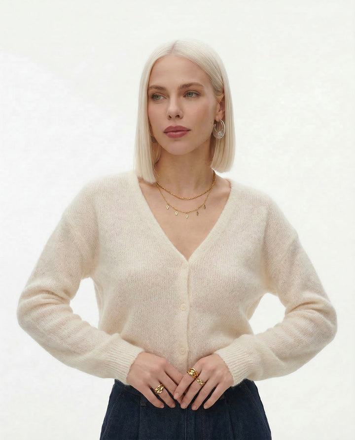 Coralie Mohair Blend Knit Cardigan