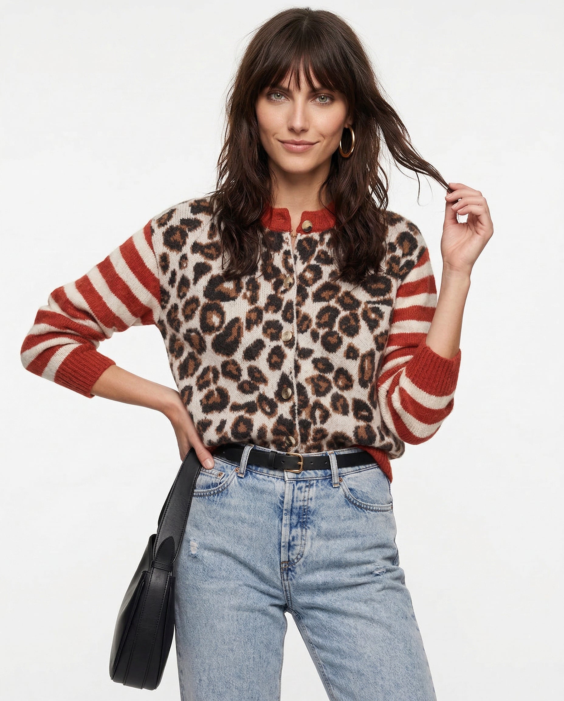 Chloe Leopard Striped Top