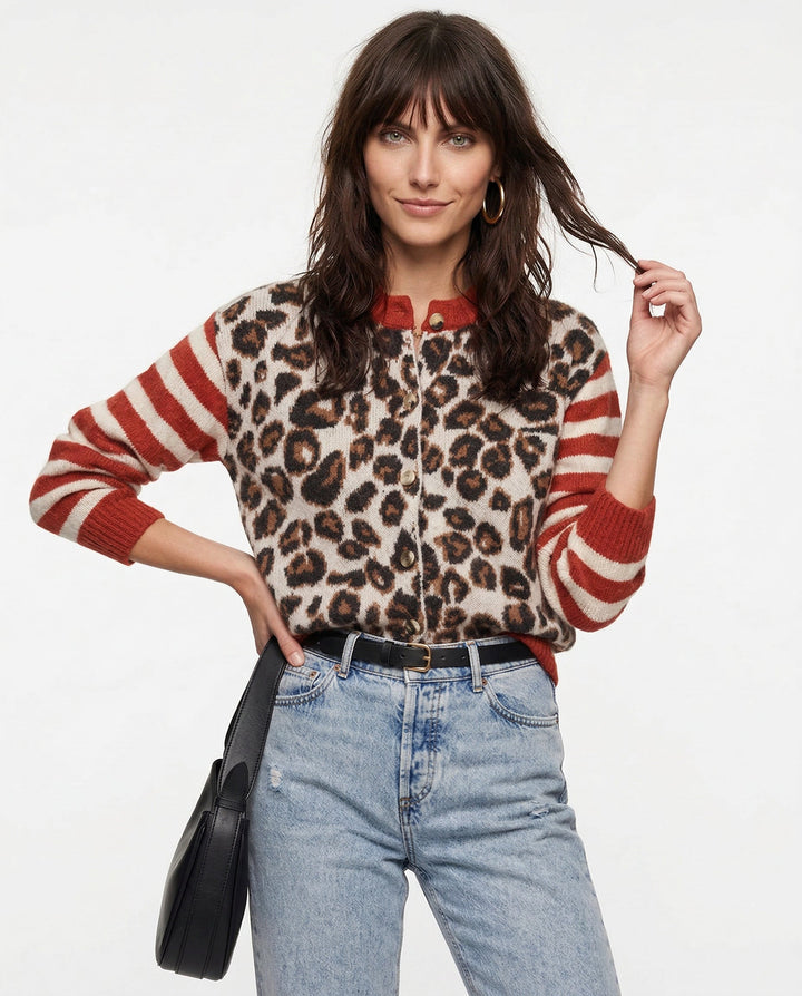 Chloe Leopard Striped Top
