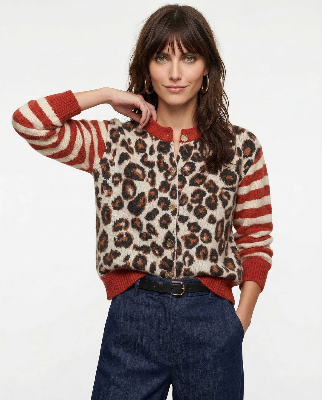 Chloe Leopard Striped Top