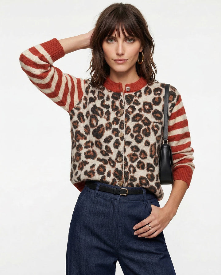 Chloe Leopard Striped Top
