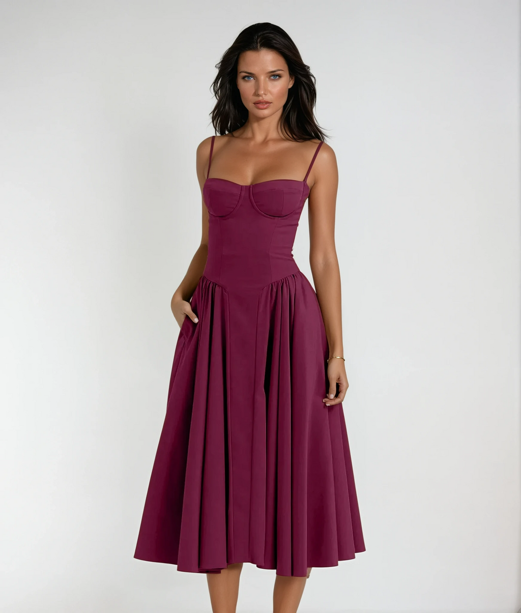 odette corset midi dress New In , Odette Corset Midi Dress in Polka