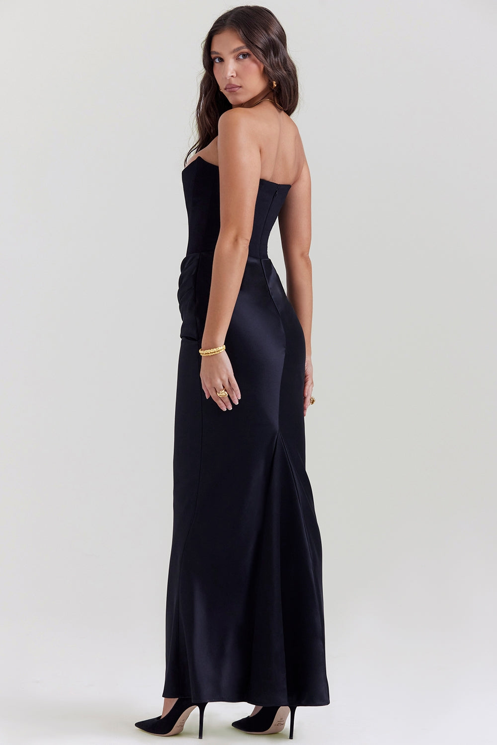 Edith Strapless Maxi Dress for Wedding Guests