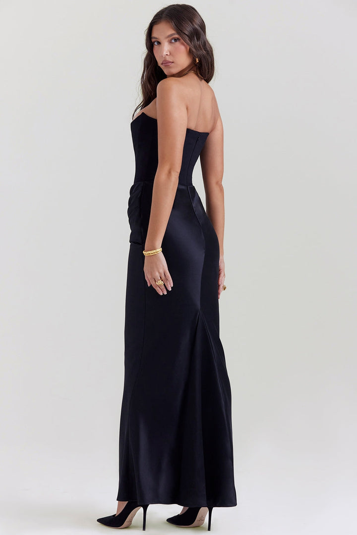 Edith Strapless Maxi Dress for Wedding Guests