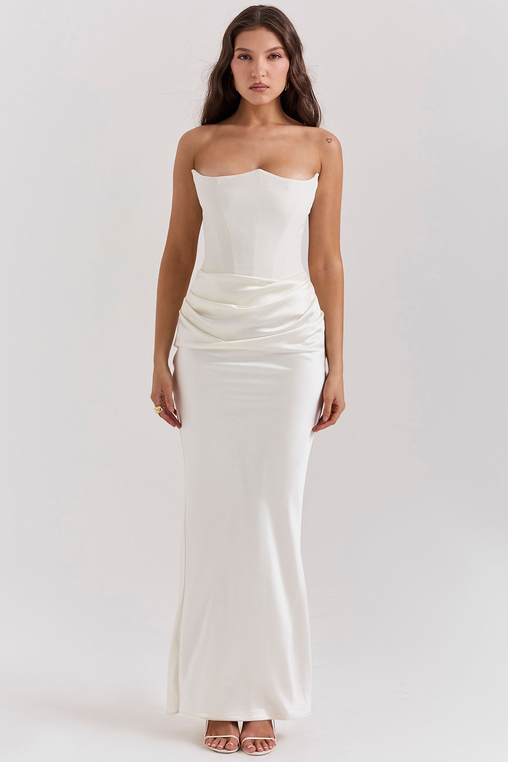 Edith Strapless Maxi Dress for Wedding Guests