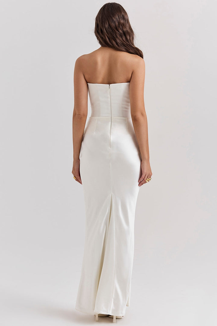 Edith Strapless Maxi Dress for Wedding Guests