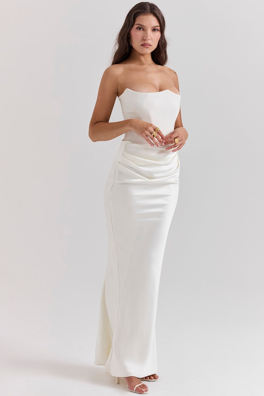 Edith Strapless Maxi Dress for Wedding Guests