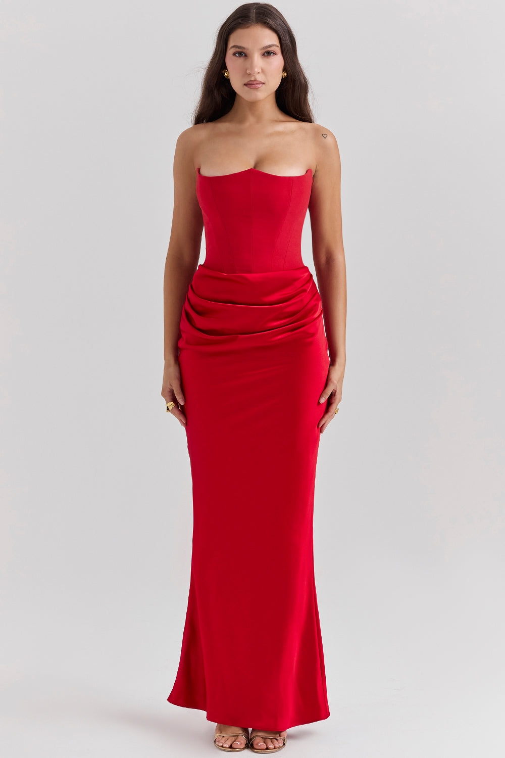 Edith Strapless Maxi Dress for Wedding Guests